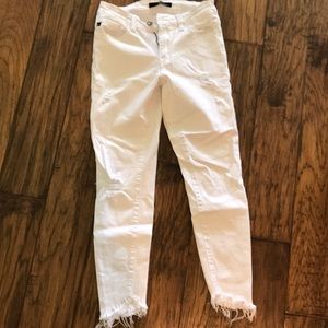 White Distressed Shark Bite Kancan